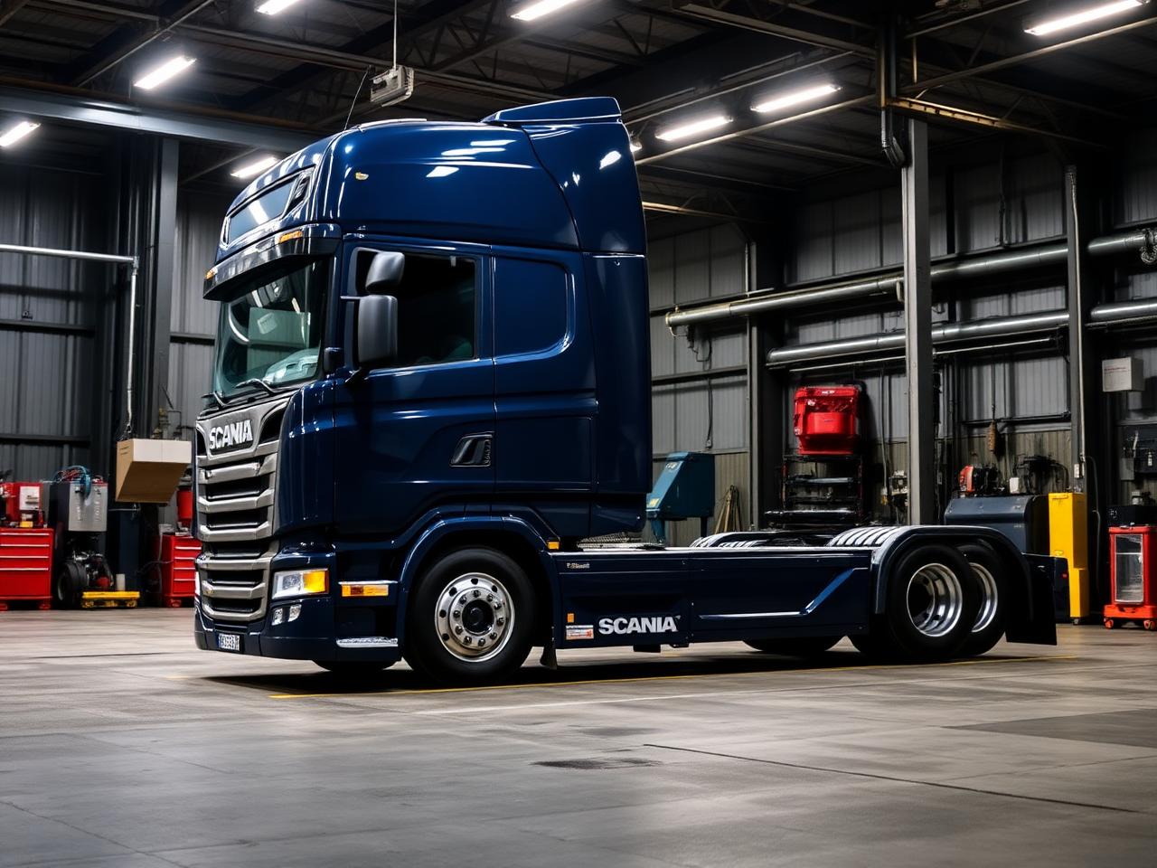 Caminhão Scania S Series em oficina especializada